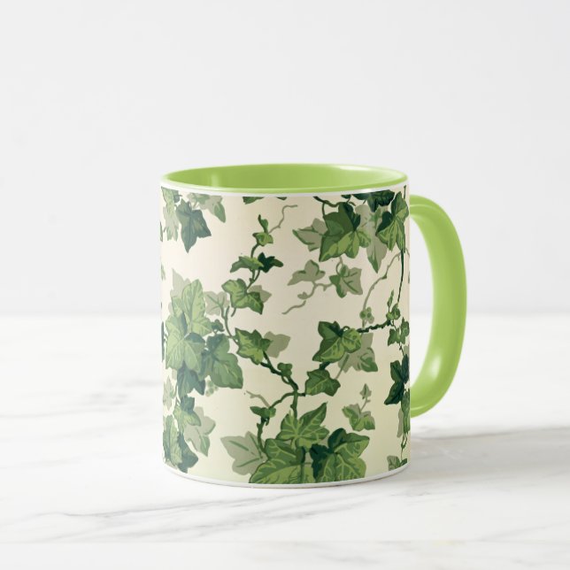 Caneca Padrão de Folhas de Hera Torcidas (Frente Esquerda)