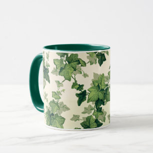 Caneca Padrão de Folhas de Hera Torcidas