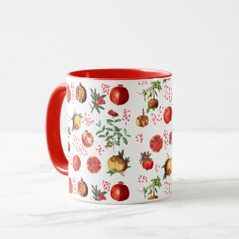 Caneca Padrão de Fruta do Mediterrâneo romântico
