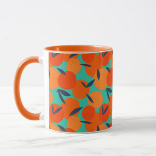 Caneca Padrão de Fruta laranja abstrato
