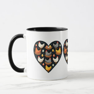 Caneca Padrão de Galinha de Fazenda Charm Cottagecore Rús