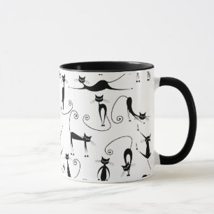 Caneca Padrão de Gato Preto Magro e Caprichoso