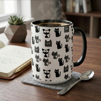 Caneca Padrão de Gatos Fofos Estampado em Todo o Produto