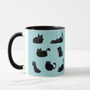 Caneca Padrão de Gatos Pretos