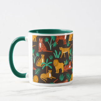 Caneca Padrão de Gatos Selvagens