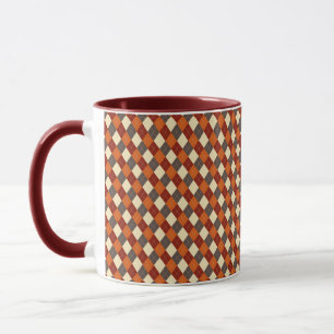Caneca Padrão de Gingham de outono