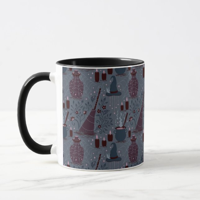 Caneca Padrão de Halloween Mágico ao Luar (Esquerda)