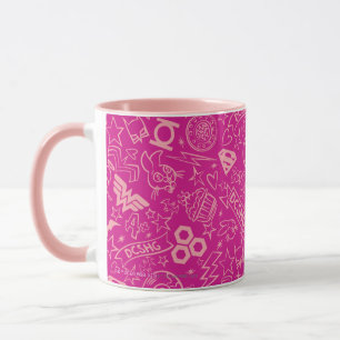 Caneca Padrão de Ícone Cor-de-Rosa Super Hero Girls DC