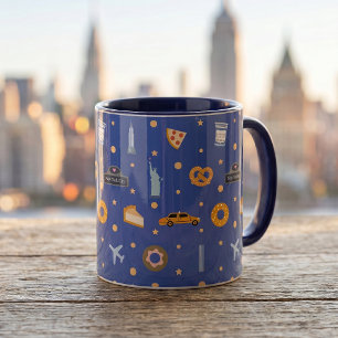 Caneca Padrão de Ícones e Monumentos Modernos de NYC em A