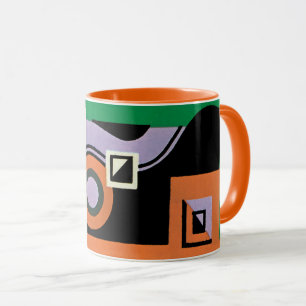 Caneca Padrão de Ilustração Vintage Art Deco Pochoir Jazz