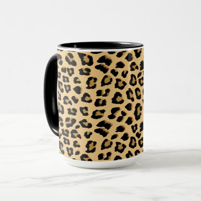 Caneca Padrão de impressão do Leopard (Frente Esquerda)