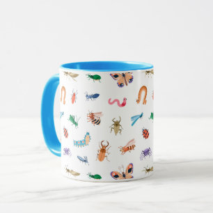 Caneca Padrão de inseto colorido bonito