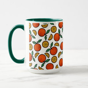 Caneca Padrão de Laranjas Coloridas 