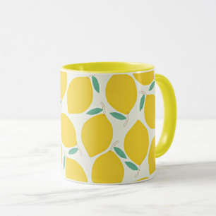 Caneca Padrão de limão amarelo