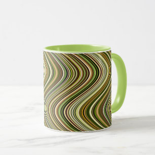 Caneca Padrão de Linha Curva Multicolorida Muito Único