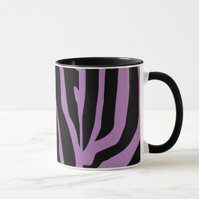 Caneca Padrão de Listras de Zebra Personalizado (Direita)