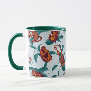 Caneca Padrão de Macacos Reproduzíveis do Lotus Branco