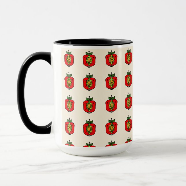 Caneca Padrão de Mandala Floral (Esquerda)
