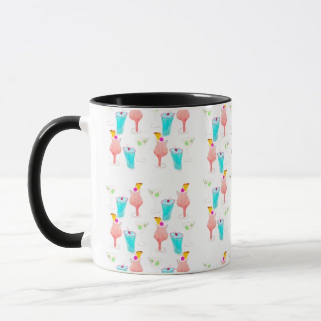 Caneca Padrão de Margarita de Coquetel Aquarela (Esquerda)