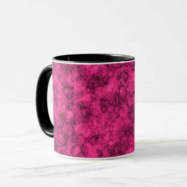 Caneca Padrão de mármore vermelho brilhante (Frente Esquerda)