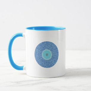 Caneca Padrão de Mau de Azul Motivacional em Corações Dur