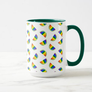 Caneca Padrão de Melancia Arco-Íris