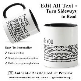 Caneca Padrão de Mensagem Oculta, Saída Personalizada, Pr