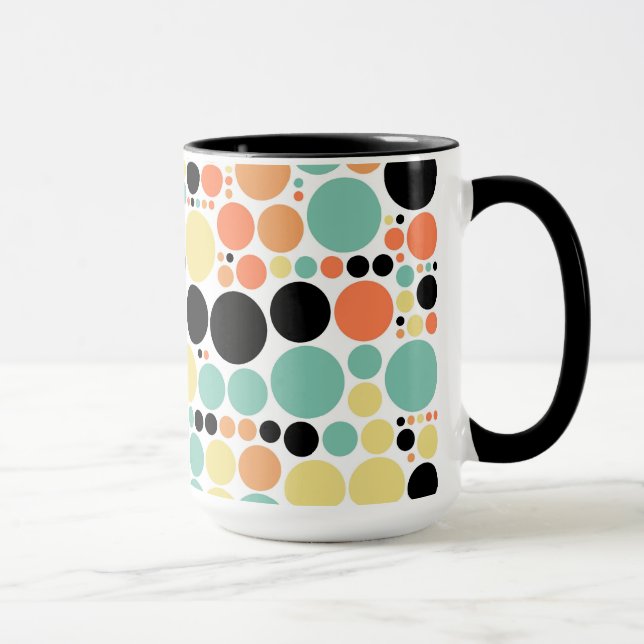 Caneca Padrão de Mosaico da Bolinhas Retroativa nº 7 (Direita)