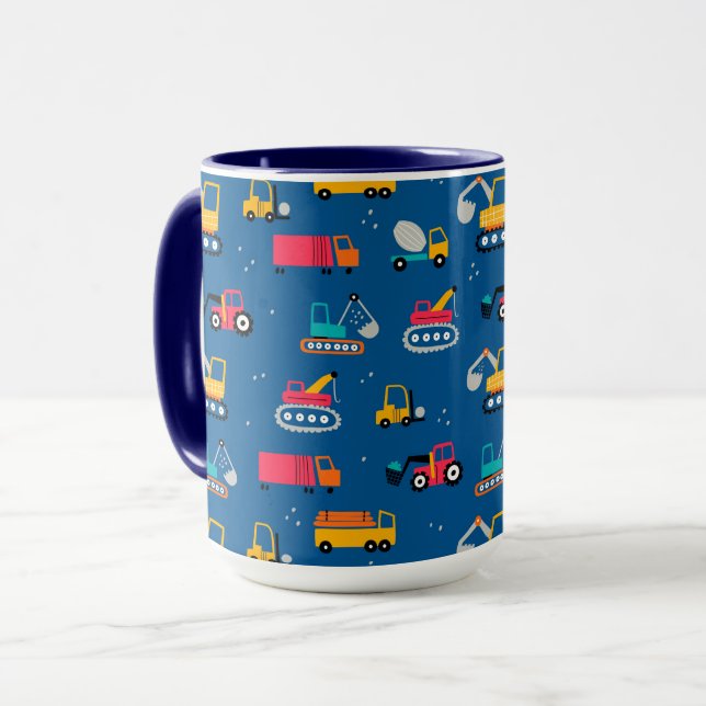 Caneca Padrão de Movers de Contrução de Cute (Frente Esquerda)