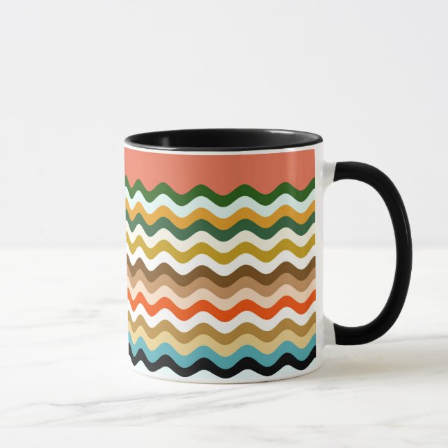 Caneca Padrão de multicores Wavy Zigzag (Direita)