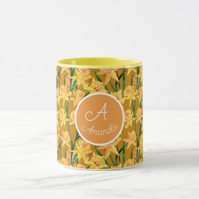 Caneca Padrão de Narciso de Verão Personalizado (Centro)