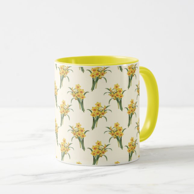 Caneca Padrão de narcisos (Frente Esquerda)
