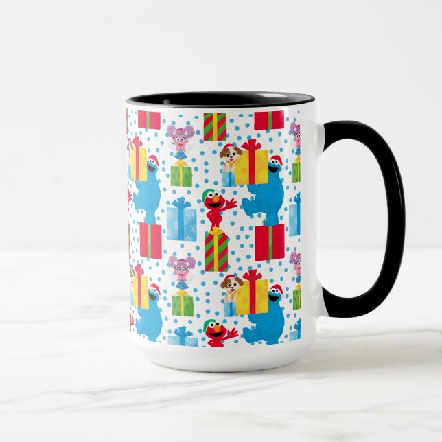 Caneca Padrão de Natal da Rua Sésamo (Direita)