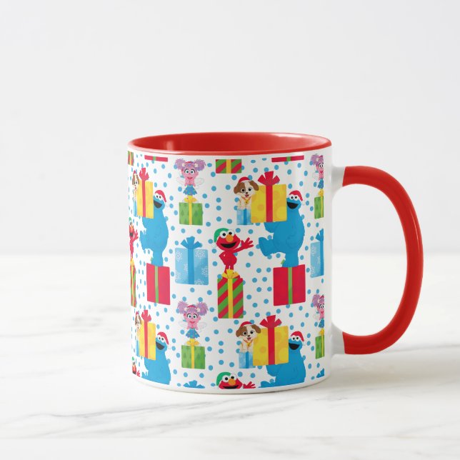 Caneca Padrão de Natal da Rua Sésamo (Direita)