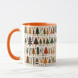 Caneca Padrão de Natal de Arte Folclórica Escandinava