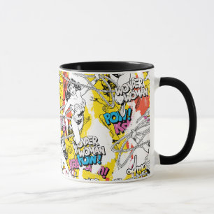 Caneca Padrão de Neon da Mulher Maravilha