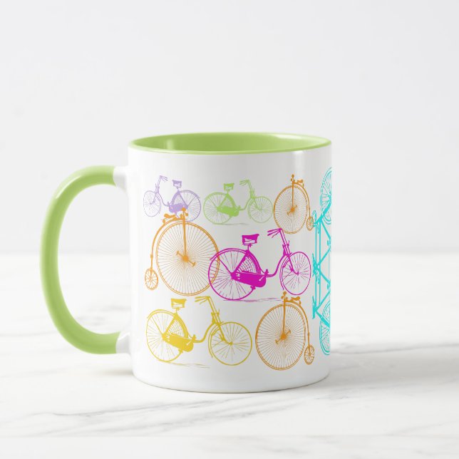 Caneca Padrão de Neon de Cor Brilhante de Bicicleta Moder (Esquerda)