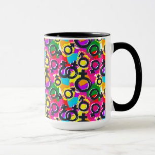 Caneca Padrão de Neon de Gênero Orgulho gay