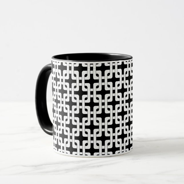 Caneca Padrão de nó quadrado (Frente Esquerda)
