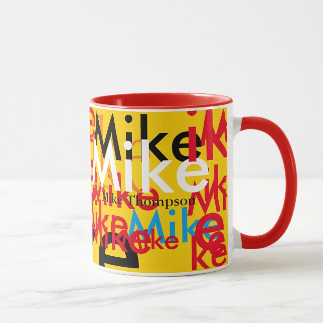 Caneca padrão de nomes de pop de cores personalizado (Direita)
