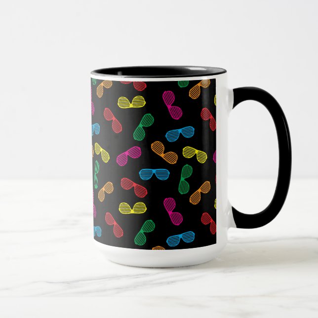 Caneca Padrão de óculos de sol clássicos neon (Direita)