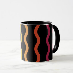 Caneca Padrão de Onda Colorida Moderna