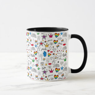 Caneca Padrão de Orgulho gay Doodle