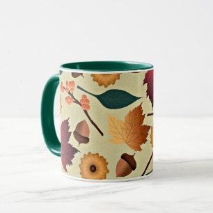 Caneca Padrão de outono Colorido