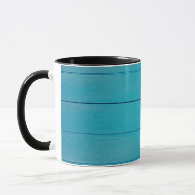 Caneca Padrão de paredes pintadas de cor verde-turquesa (Esquerda)