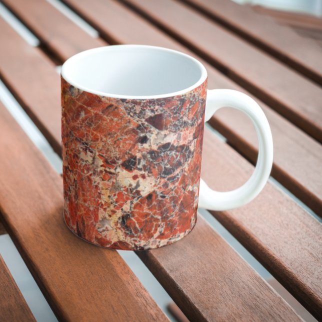 Caneca Padrão de Pedra do Jasper Brecciado Laranja (In Situ Bench)