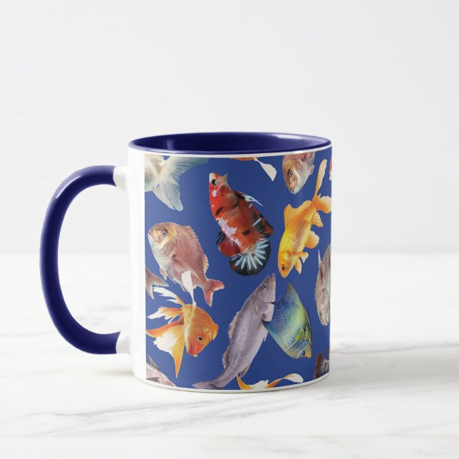 Caneca Padrão de peixes tropicais (Esquerda)