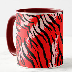 Caneca Padrão de Pele de Tigre Vermelho