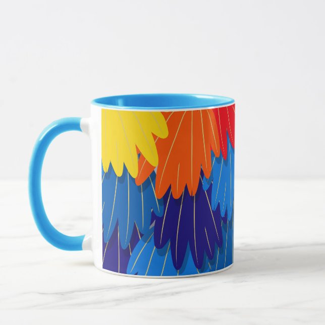 Caneca Padrão de Penas de Papagaio-De-Escarlet Macaw (Esquerda)