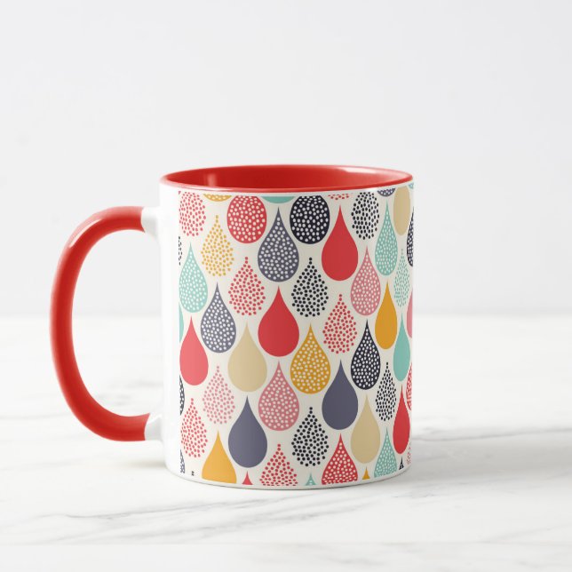 Caneca Padrão de Ponto de Arte do Pop do Raindrop (Esquerda)